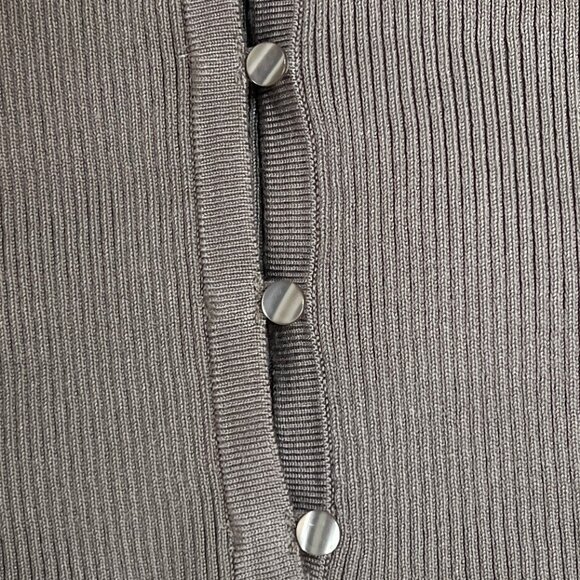 New Magaschoni Fitted Ribbed Knit Cardigan Sweater Old Money Quiet Luxury Preppy - Picture 6 of 8